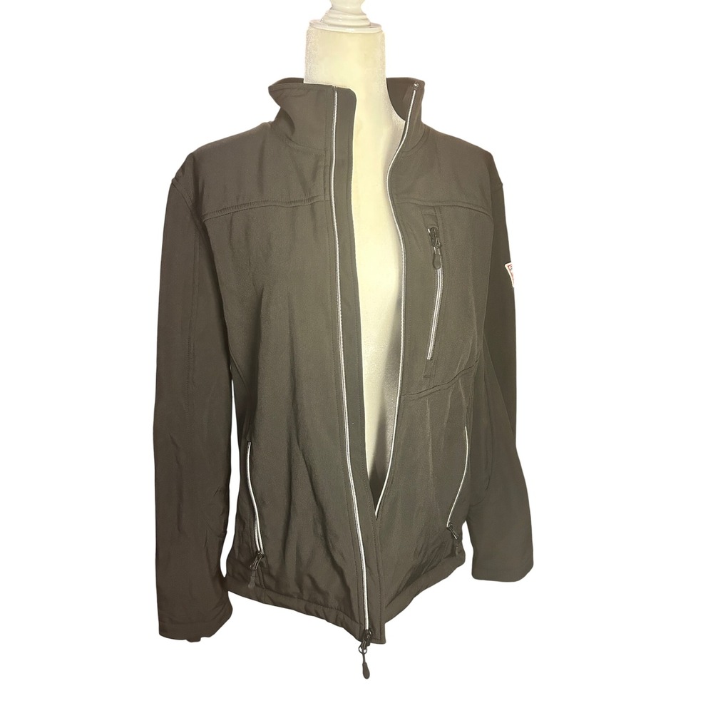 Guess Men's Gray Soft Shell Full Zip Lightweight Jacket Small